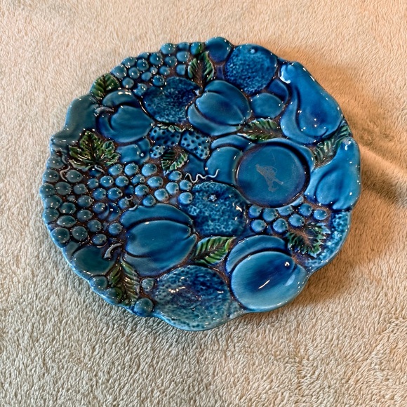 Inarco Other - Artisan Blue and Green Ceramic Fruit Plate